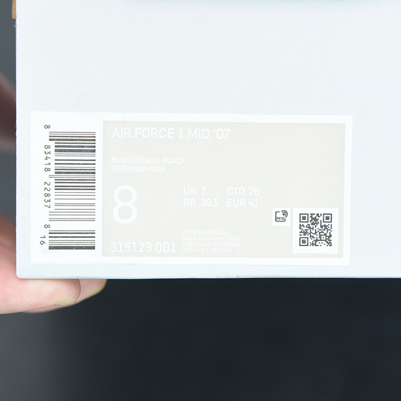 Air force black size sales 5