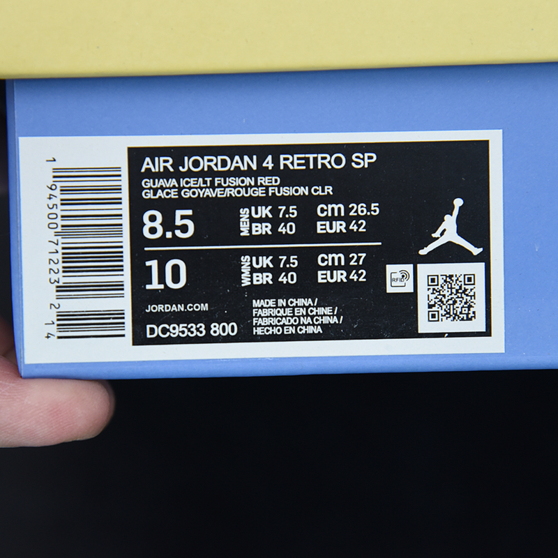 Nike Air Jordan 4 Rêtro "Unión la guayaba ICE" (2020)