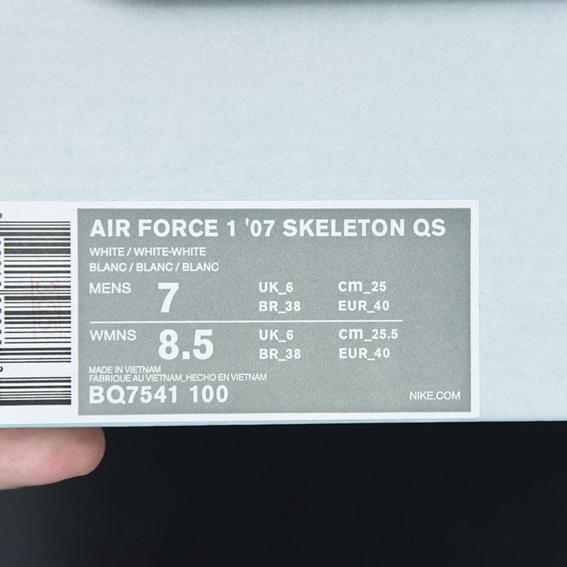 Nike Air Force 1 '07 "Skeleton White"
